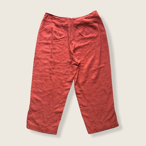 Vintage 60s Style Tiki Classics Coral Silk Capris - Picture 2 of 9